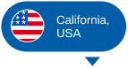 Speech bubble with the United States flag icon and text California, USA.