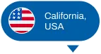 Speech bubble with the United States flag icon and text California, USA.
