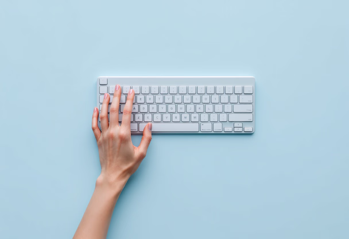 image of someone typing on a keyboard (for a b2b saas)