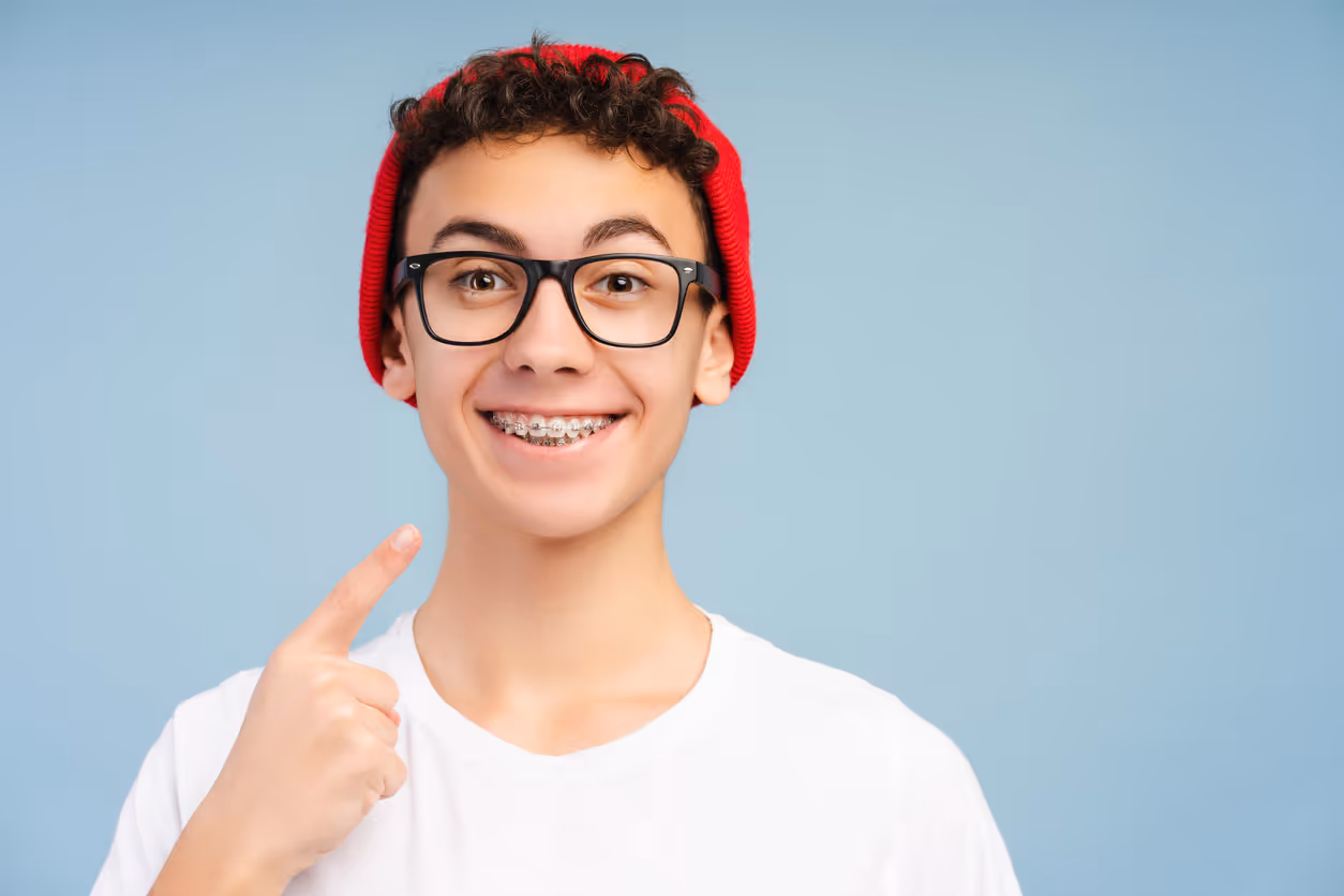 Teen wearing braces