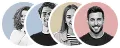 Five circular portraits of smiling men and women with different backgrounds.
