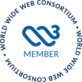 The World Wide Web Consortium logo featuring the word "MEMBER" and a stylized W3 symbol.
