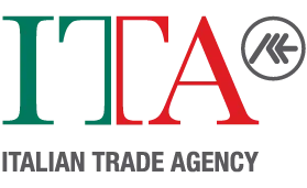 Logotipo de la Agencia Italiana de Comercio con las letras ITA en verde y rojo.