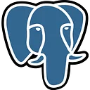 Logo featuring a stylized blue elephant with white outlines on a dark blue background.