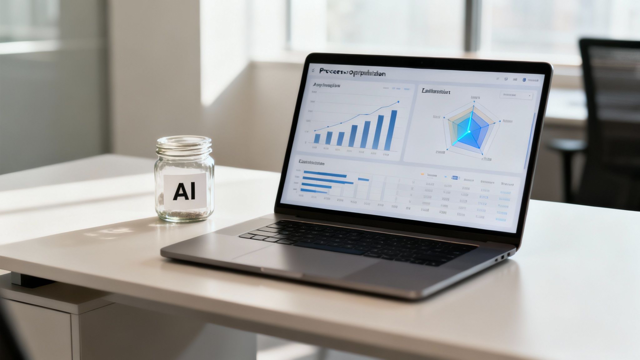 Grafico che mostra l'integrazione dell'AI nei processi di business