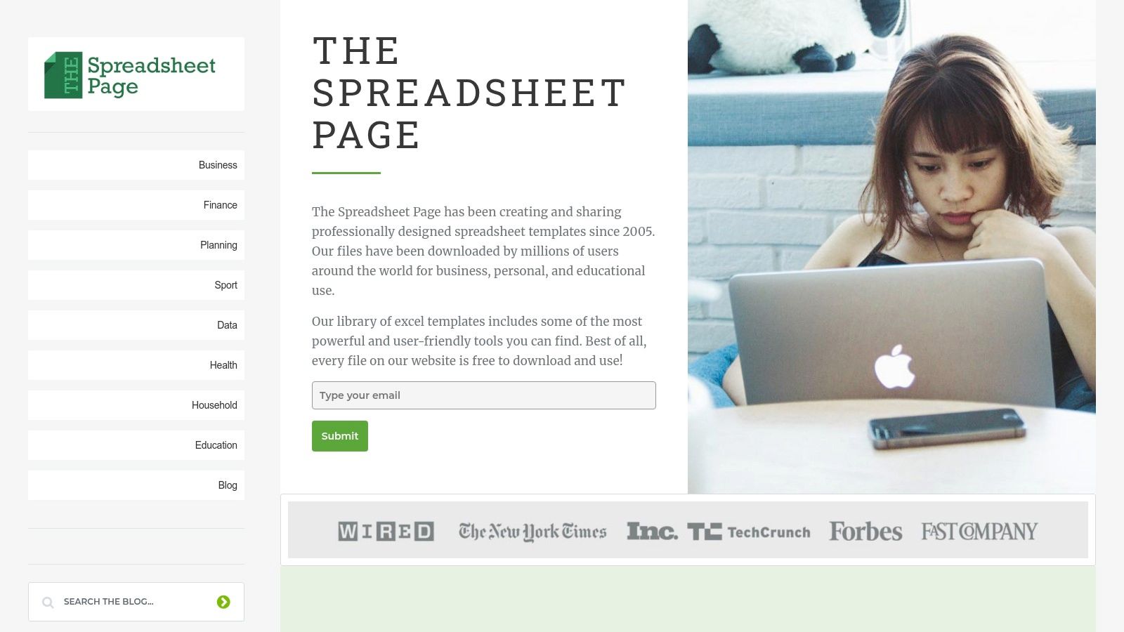 La pagina del foglio di calcolo