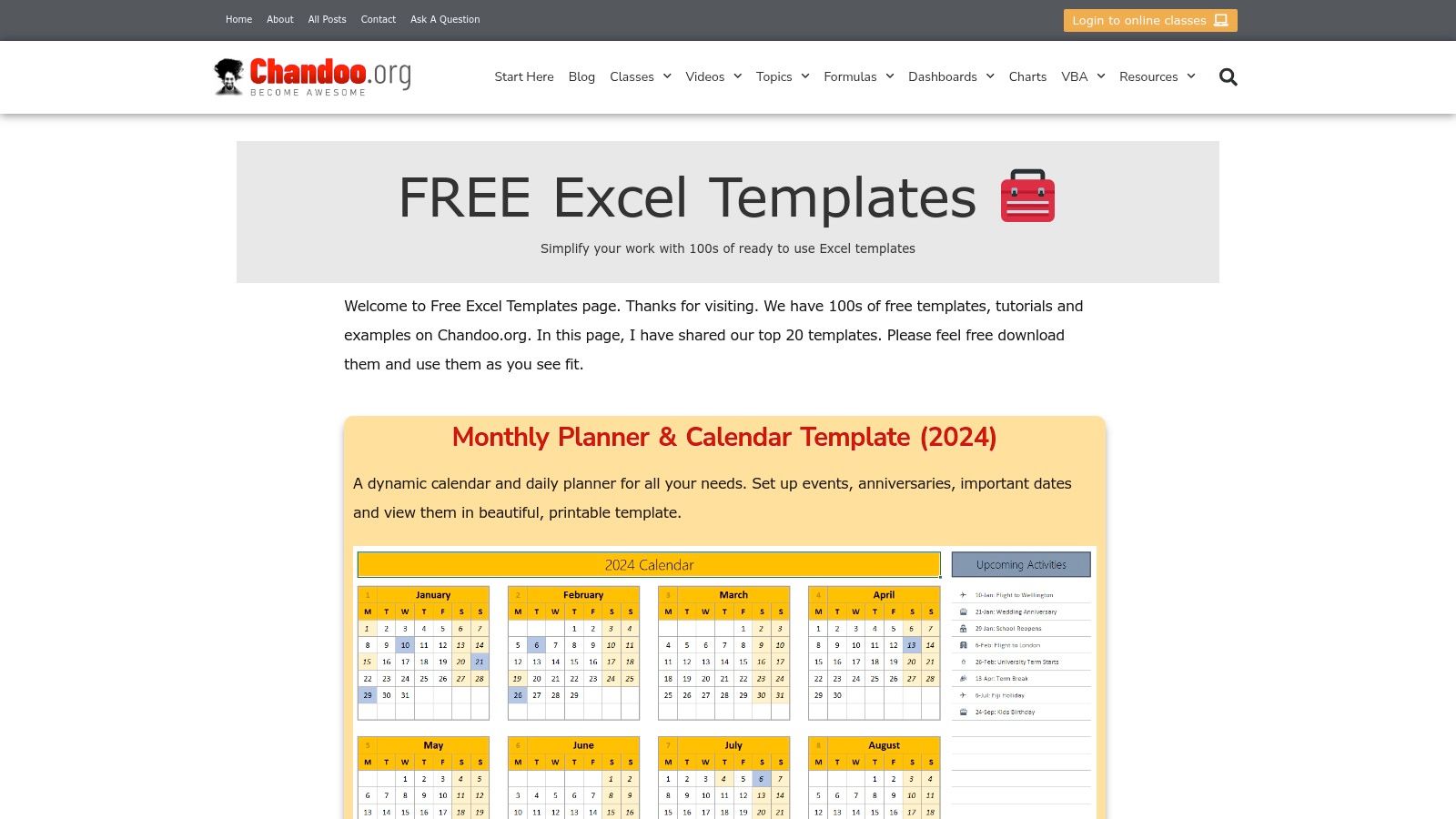 Chandoo.org (Templates & Dashboards)