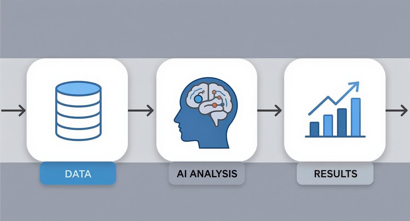 แผนผังแสดงขั้นตอนการวิเคราะห์ข้อมูลด้วยปัญญาประดิษฐ์และการแสดงผลลัพธ์