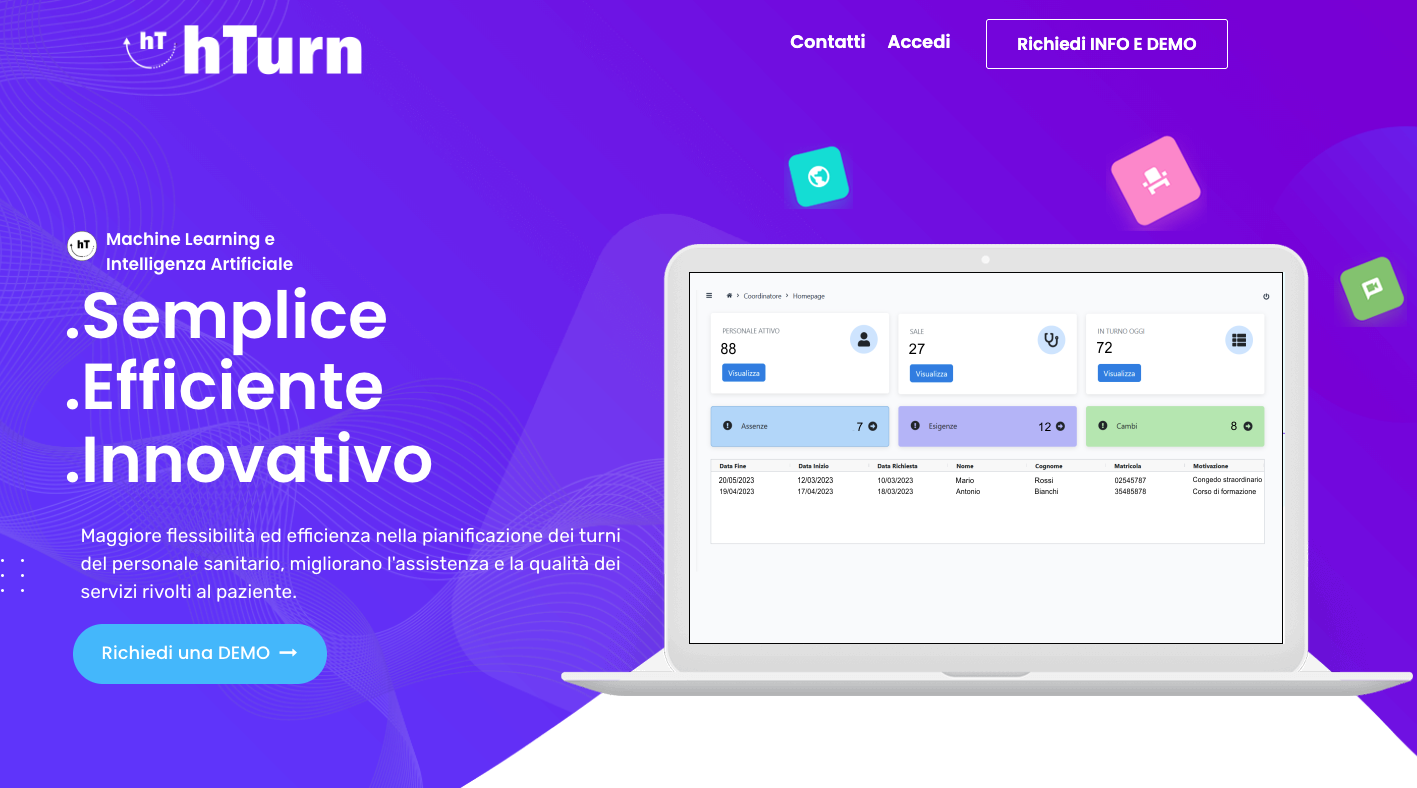 hTurn Web Interface for Managing Work Shift Schedules