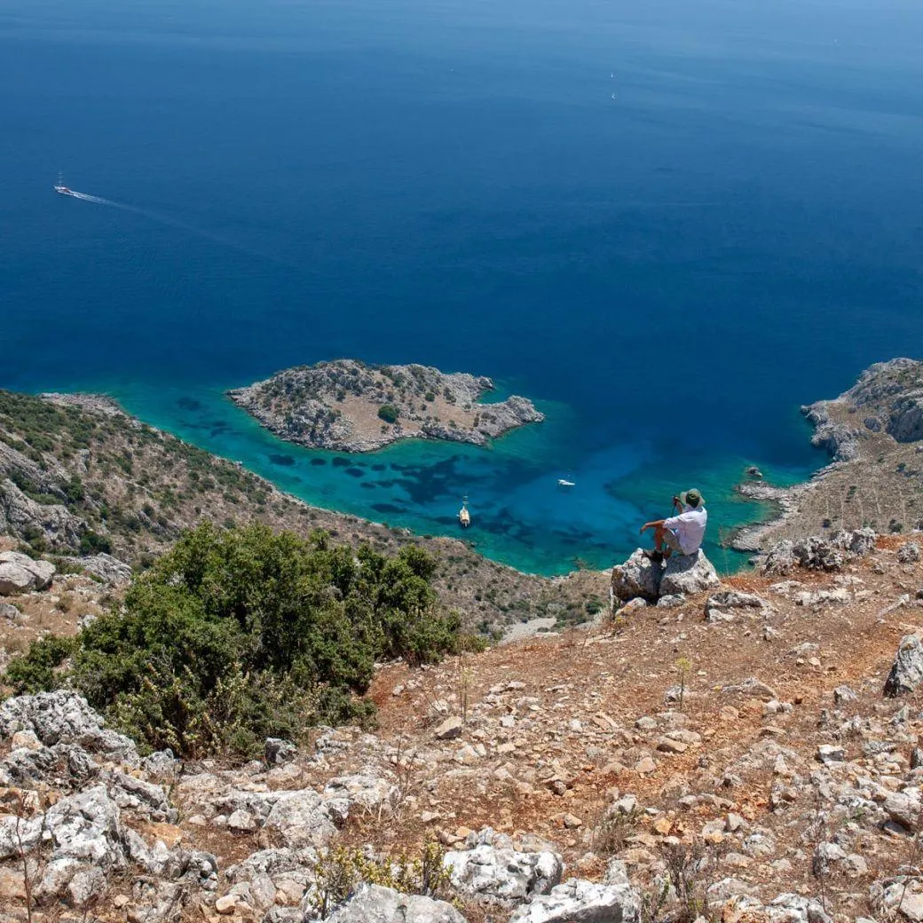 Hikers on a coastal trail