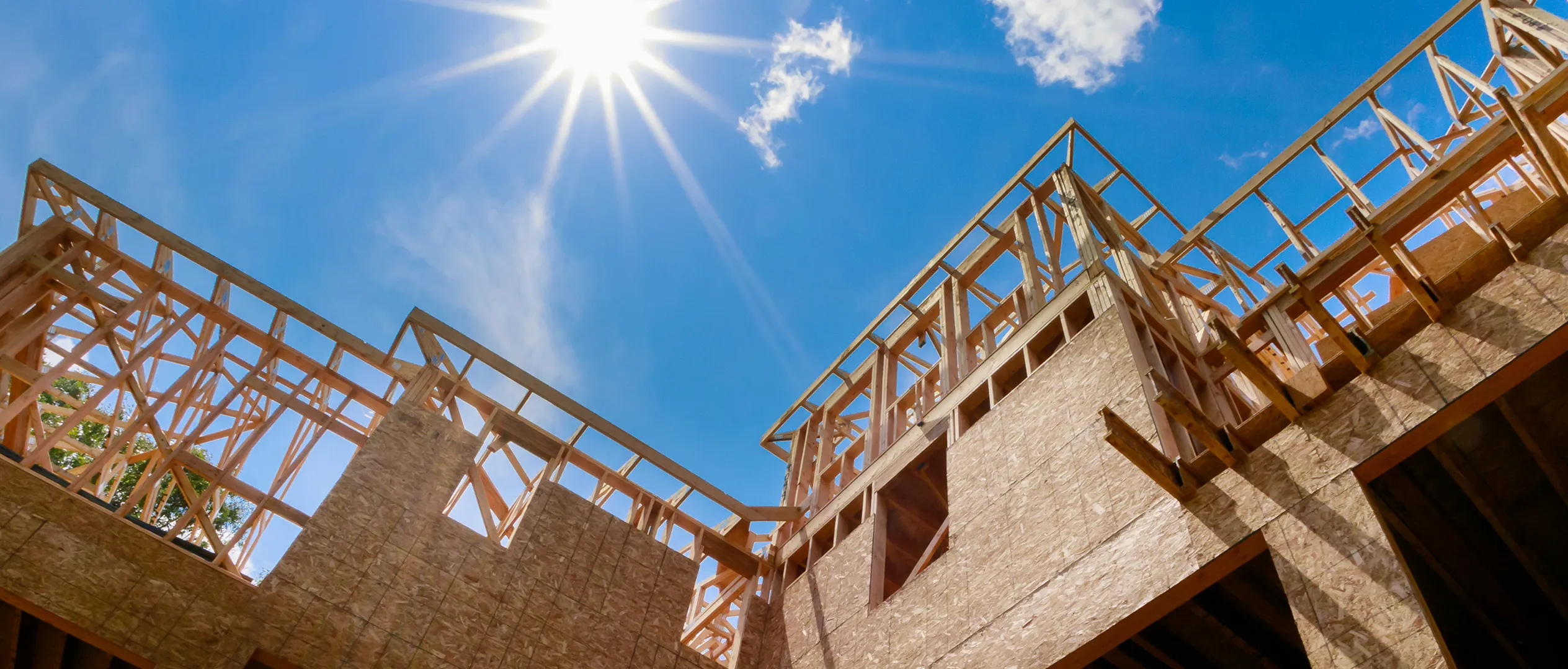 Home build in the framing stage