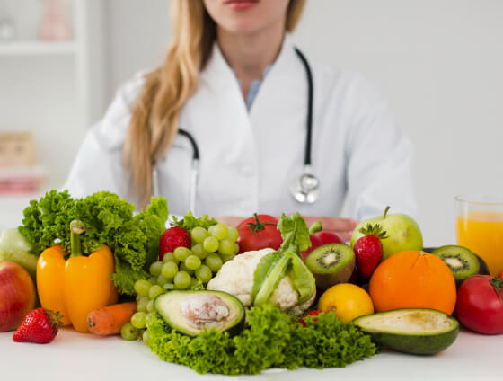 women with vegetables
