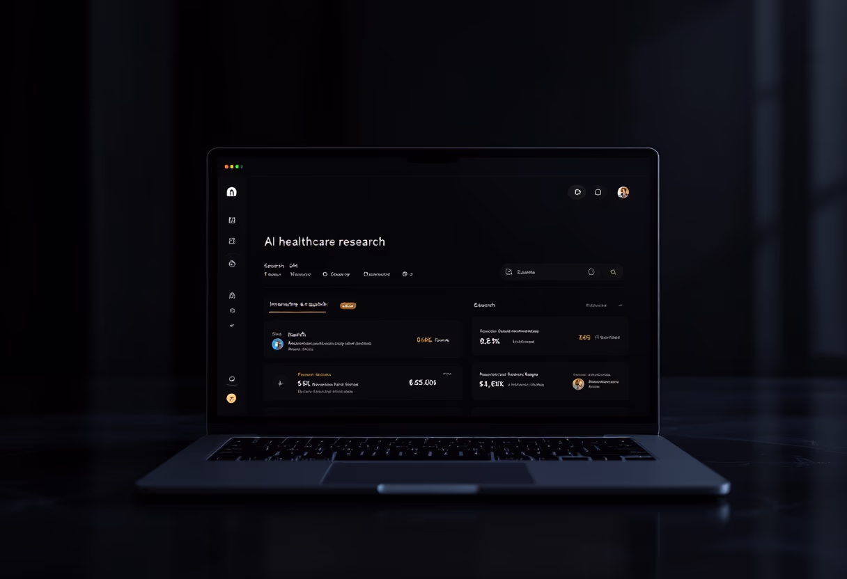 [interface] ai healthcare research interface on a laptop screen