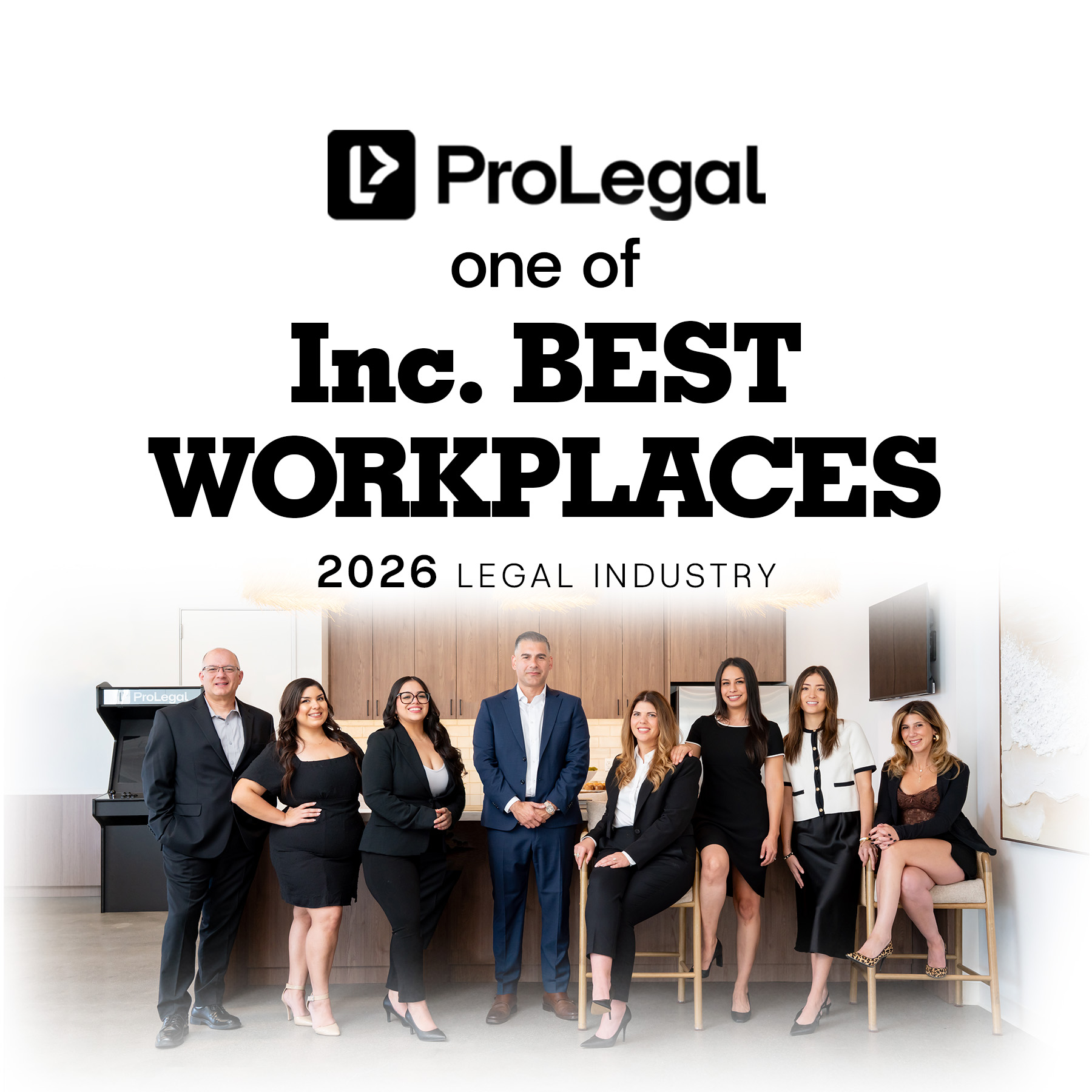 The ProLegal team at their Glendale, CA headquarters, named to Inc.'s Best Workplaces 2026 in the Legal Industry category.