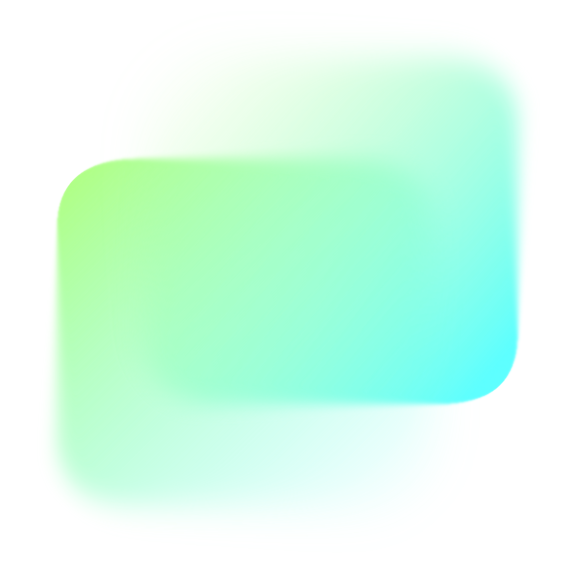 Two overlapping rounded squares with a gradient from light green to light blue.