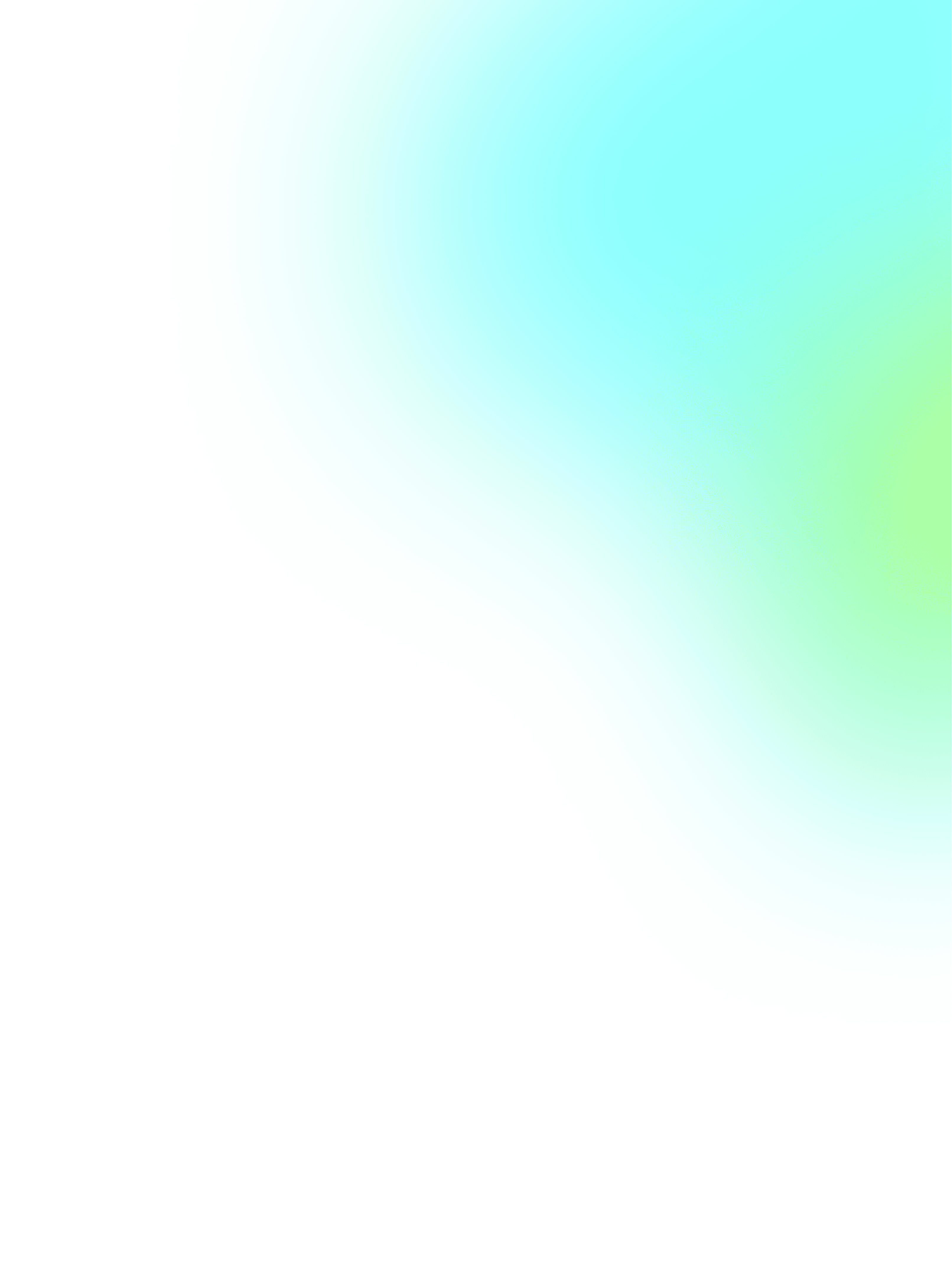 Abstract gradient background with a blend of aqua blue and light green colors fading into black corners.