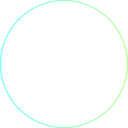 Thin circular gradient ring with colors transitioning from blue to green on a white background.