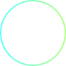 Thin circular gradient ring transitioning from teal to light green on white background.
