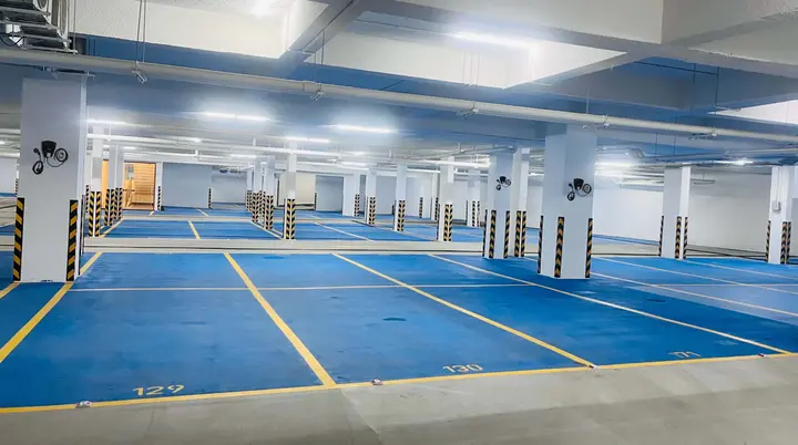 Basement parking area at Keya The Urban Forest