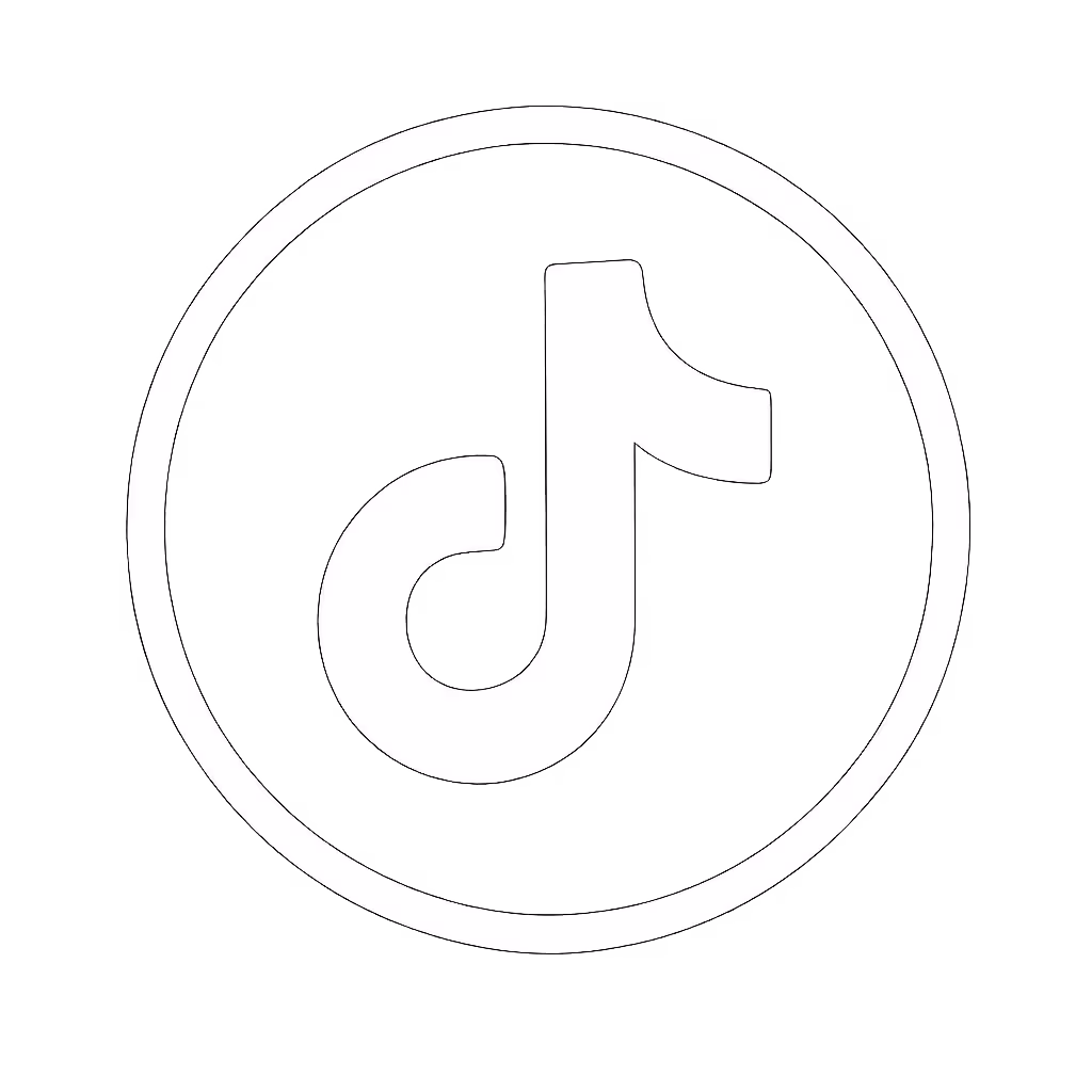 White Tiktok logo icon