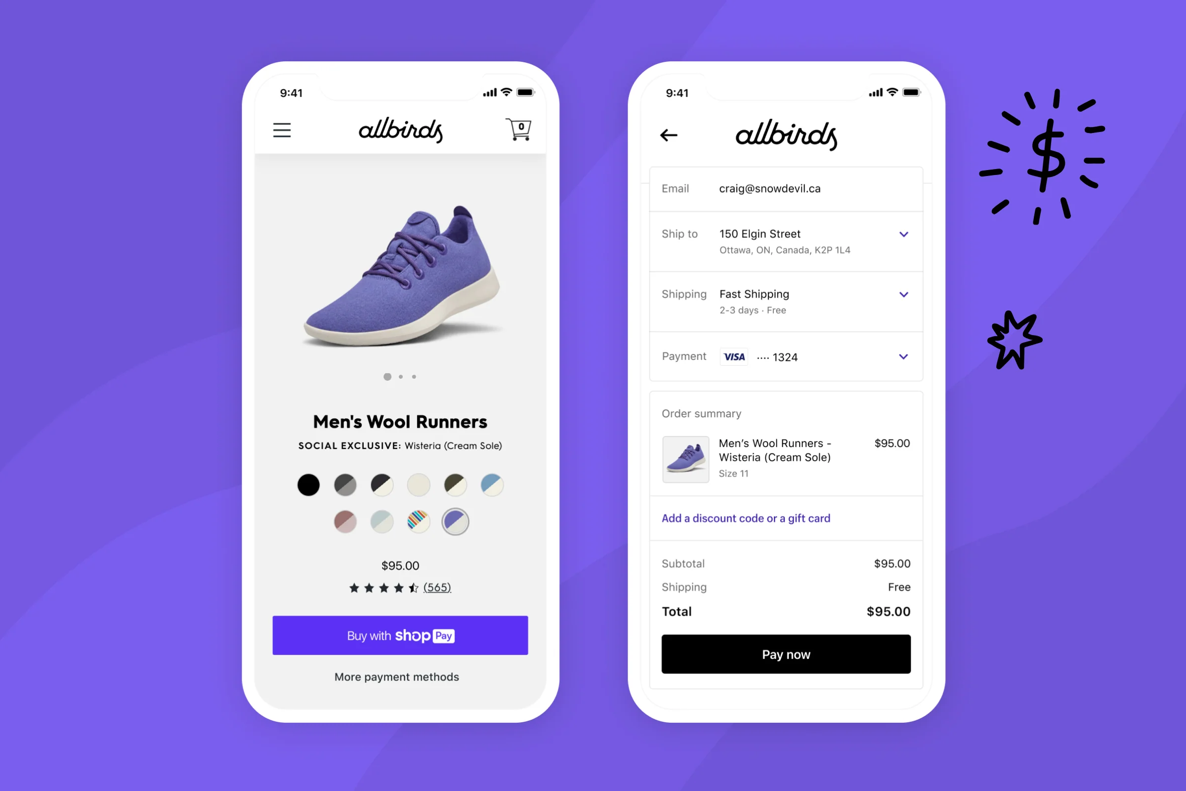 shop app screenshots from shopify