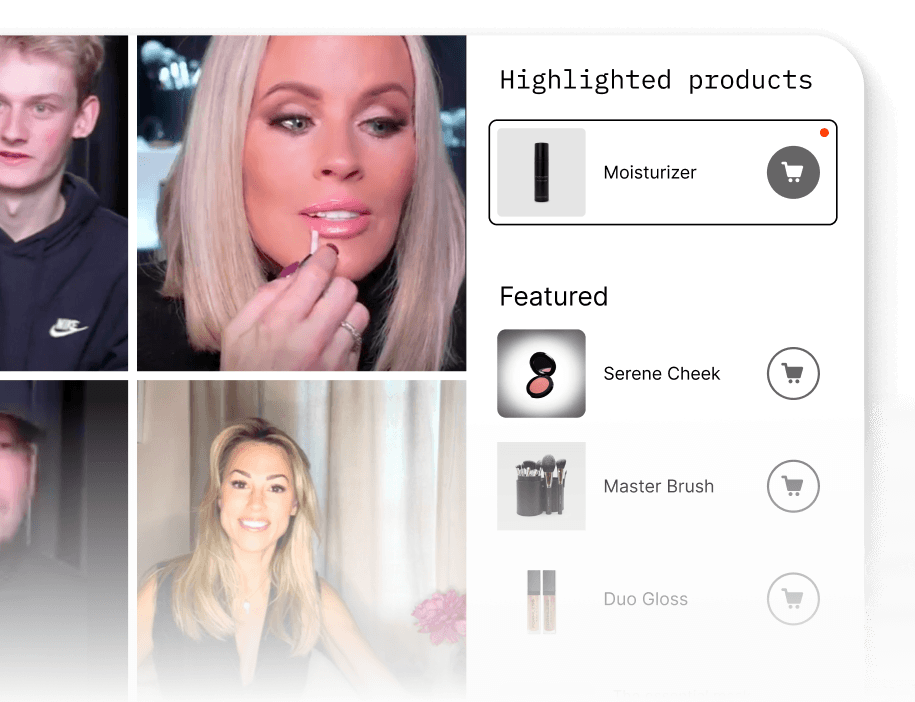 multihost live show with highlighted products on videowise