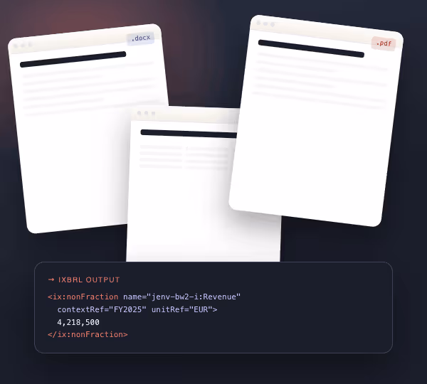 Documents converting to iXBRL output
