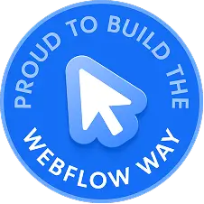Certificated Designer designing Webflow Way - Petr Bilek. Earned Webflow Badge.
