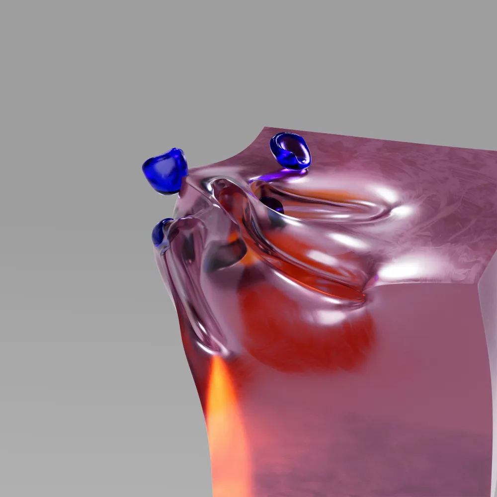 3D render of purple liquid drop
