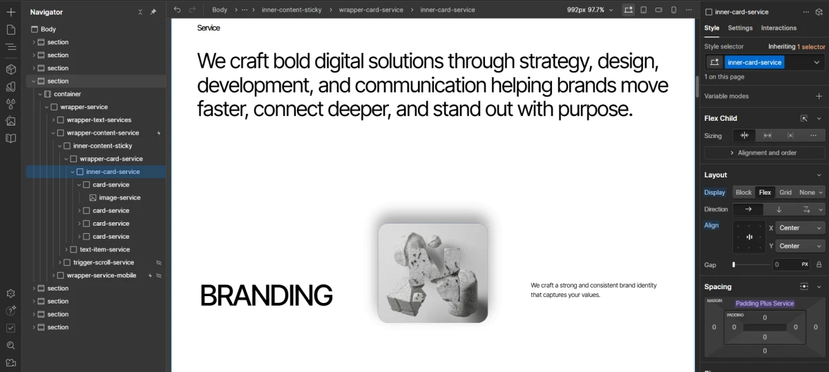 A part for page instructions