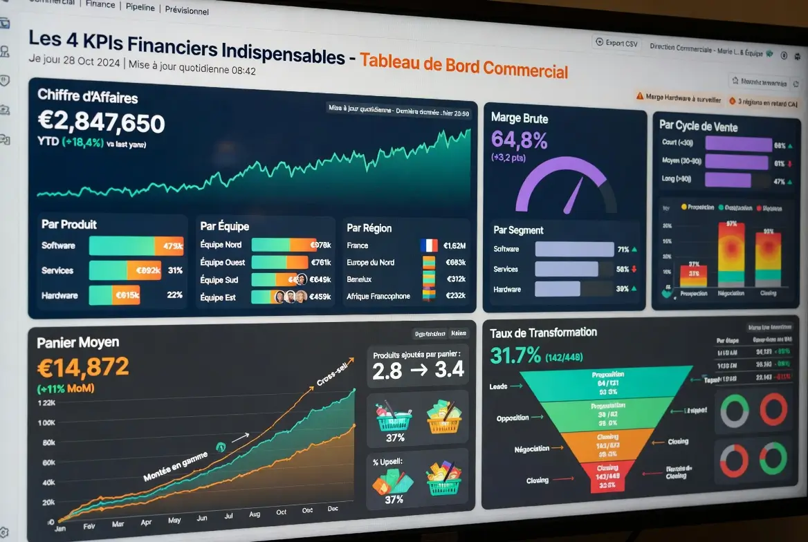 4 KPIs financiers indispensables au tableau de bord commercial