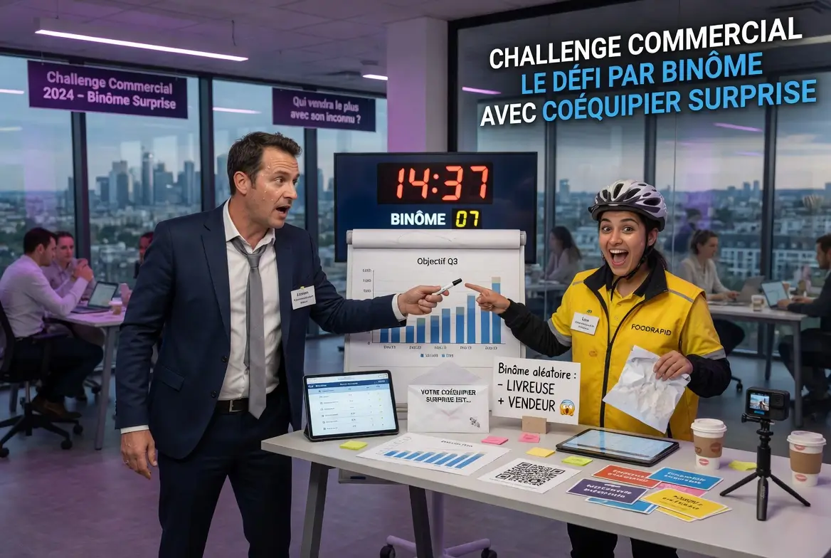 defi commercial avec un binôme surprise