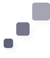 Three dark blue squares of varying sizes arranged diagonally on a transparent background.