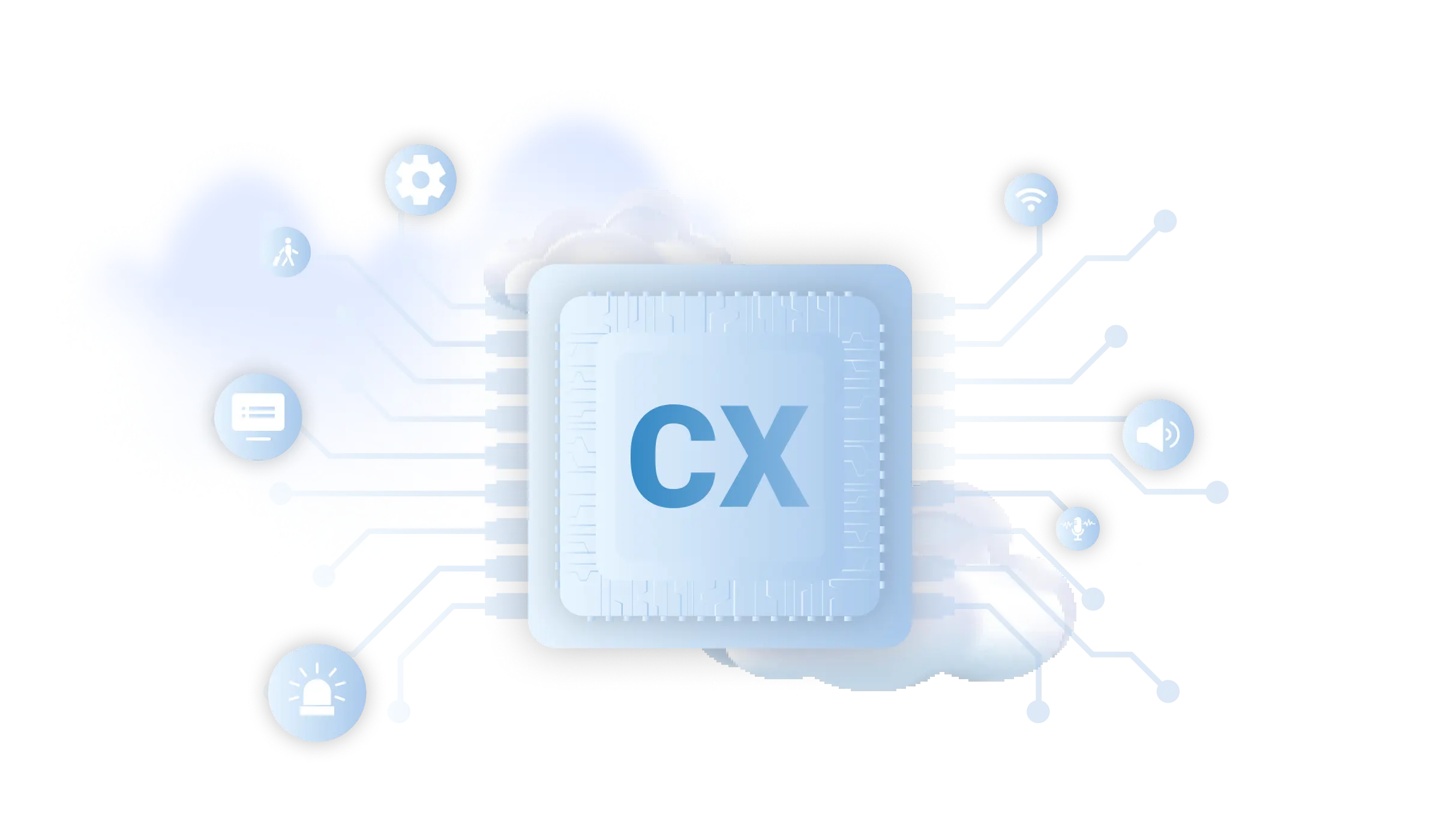 Airport CX automated announcement system showing AODB-triggered boarding, gate change and delay messages broadcasting without operator action