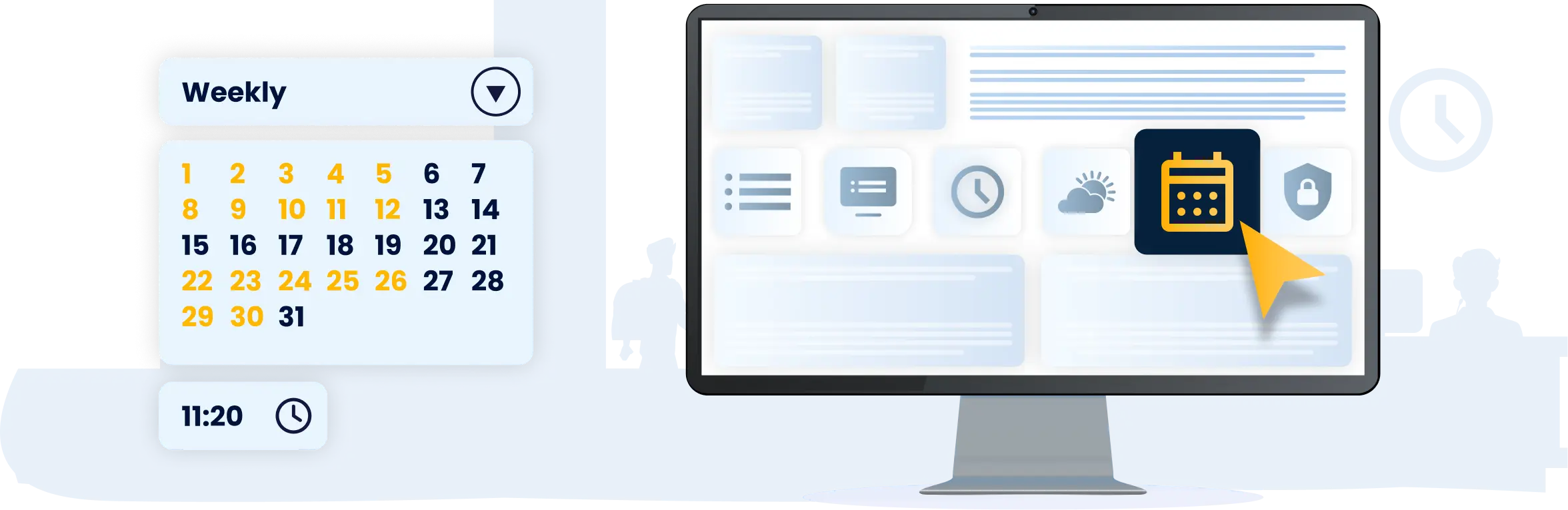 Education CX automated content management interface showing schedule-driven publishing with role-based access control across campus display zones