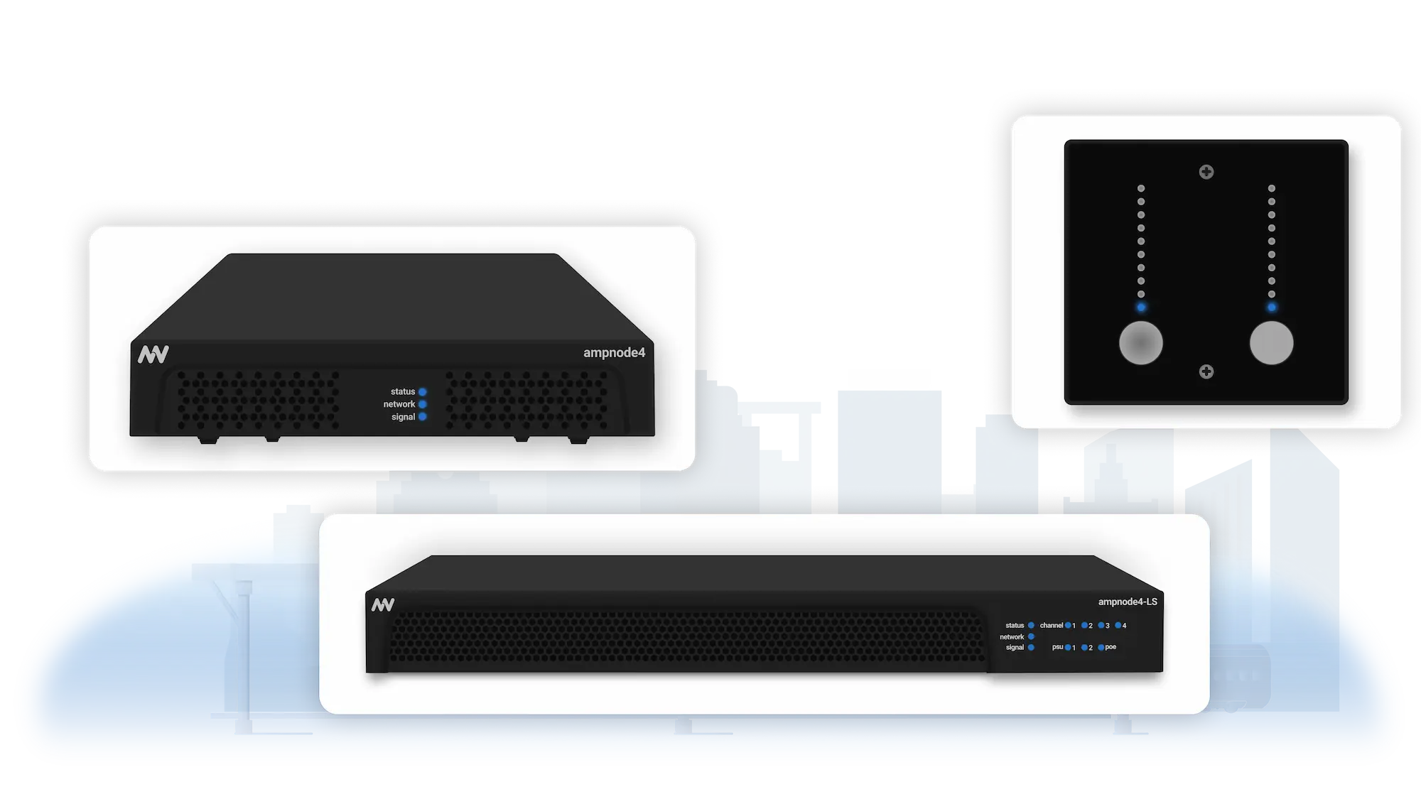 nnounce redundant amplification hardware -ampnode4, ampnode4LS, and controlnode - providing high-availability audio output for PA zones