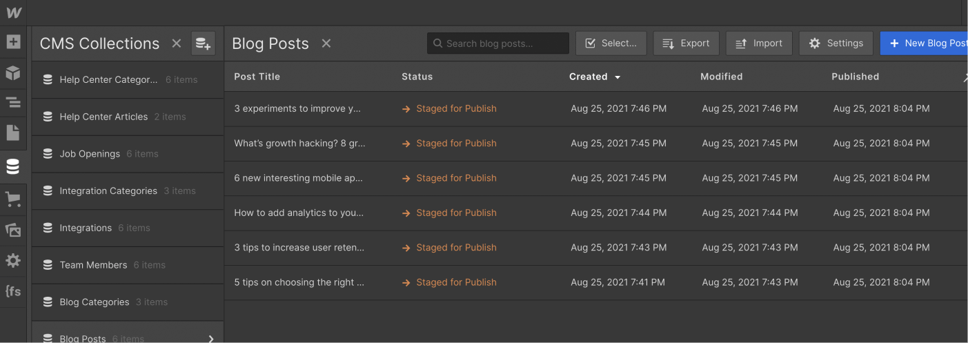CMS Collection - Saasplex X Webflow Template