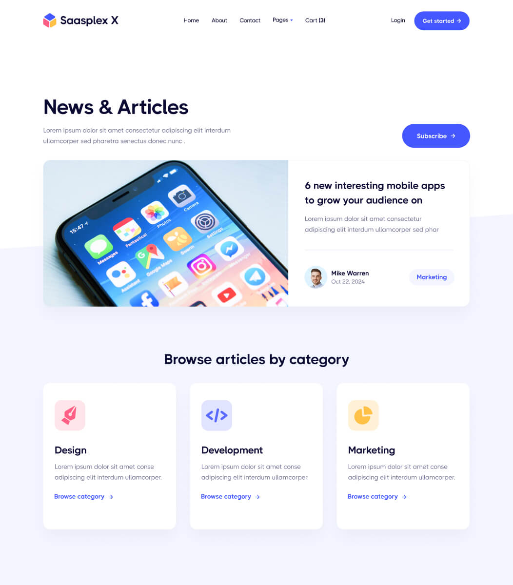 Blog V1 - Saasplex X Webflow Template