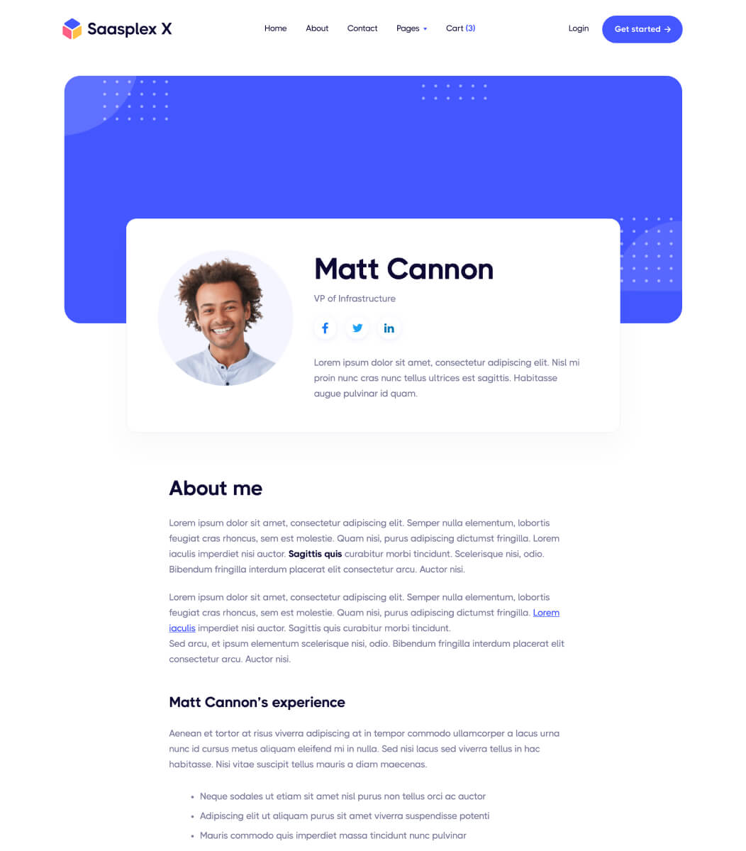 Team Member - Saasplex X Webflow Template