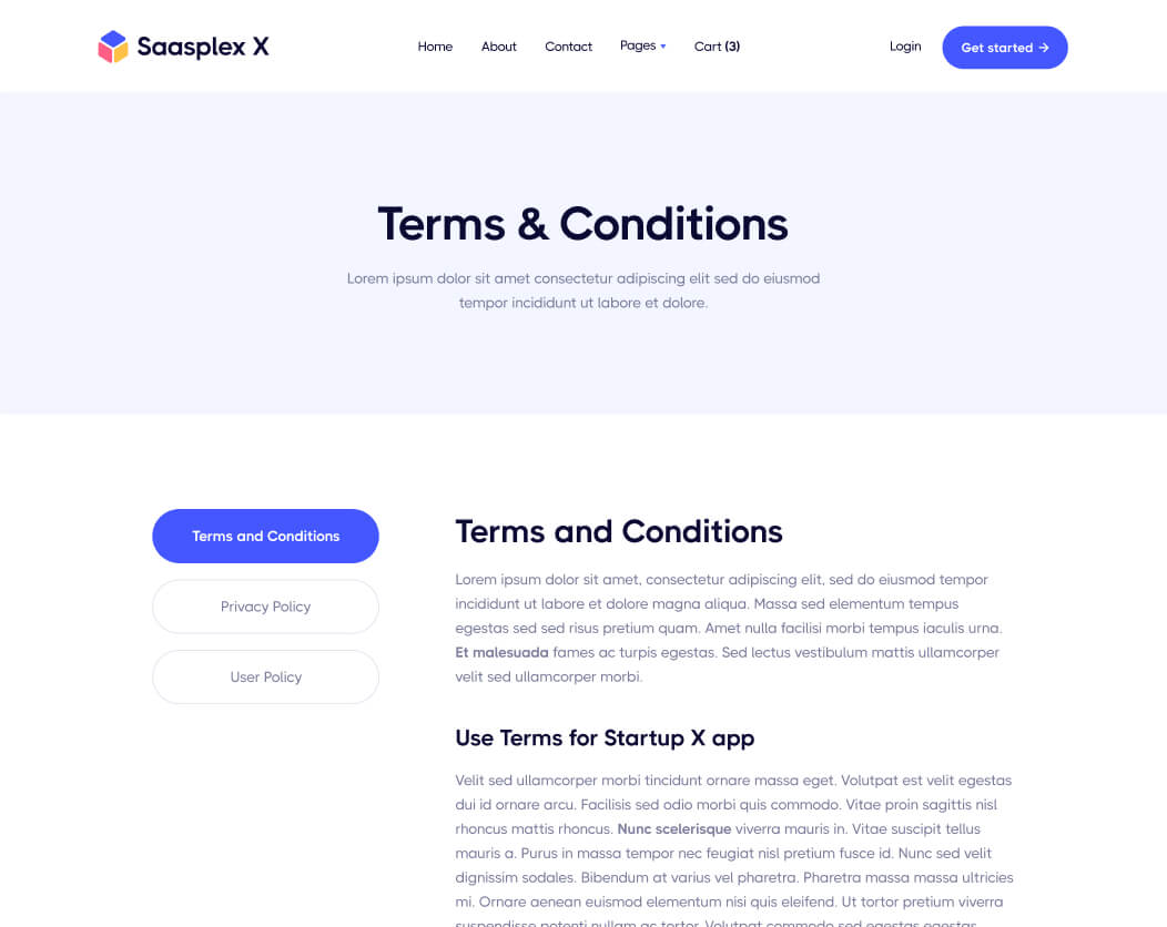Terms And Conditions - Saasplex X Webflow Template
