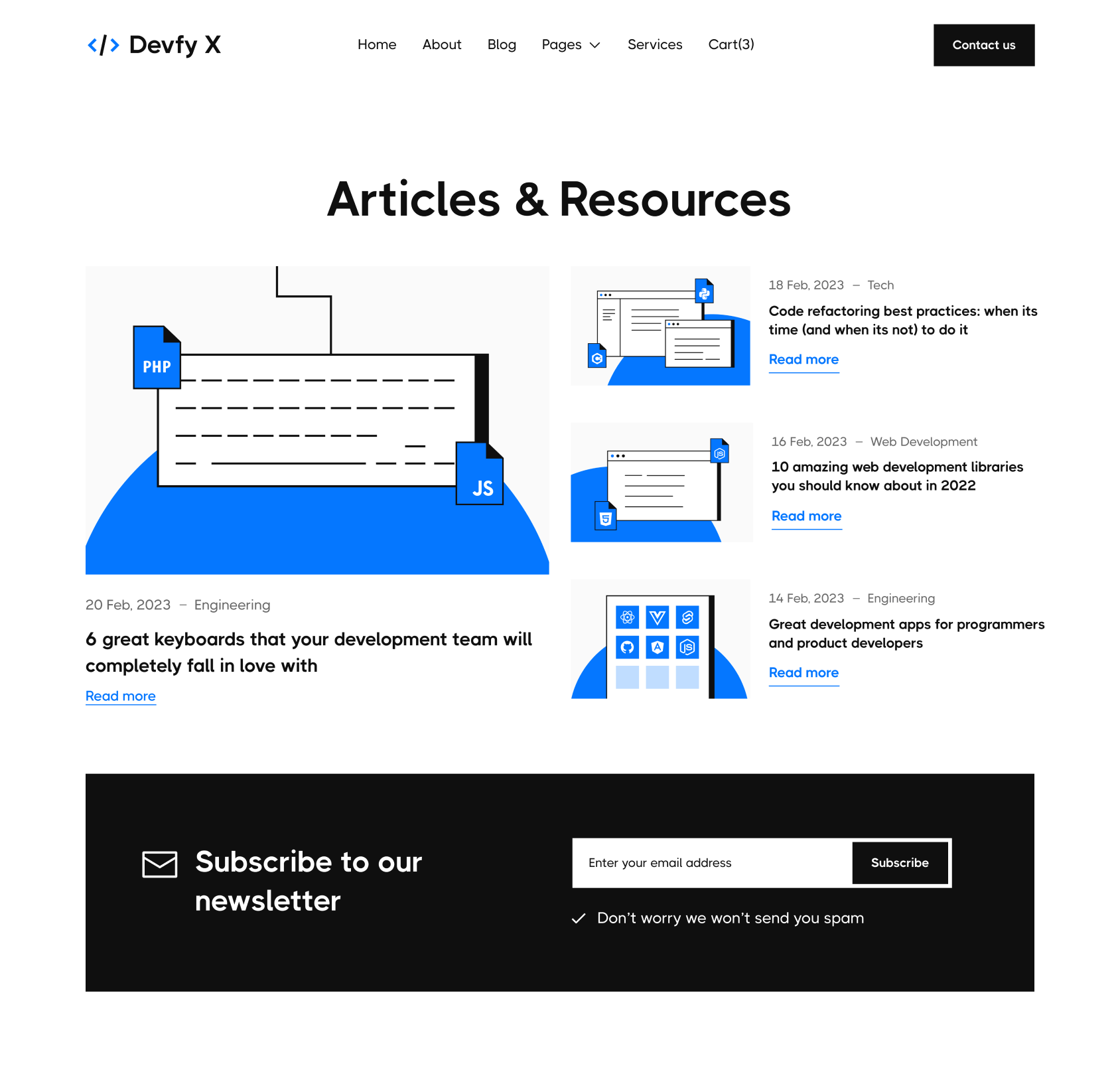 Devfy X - Blog Hero Page - Development Agency Webflow Template