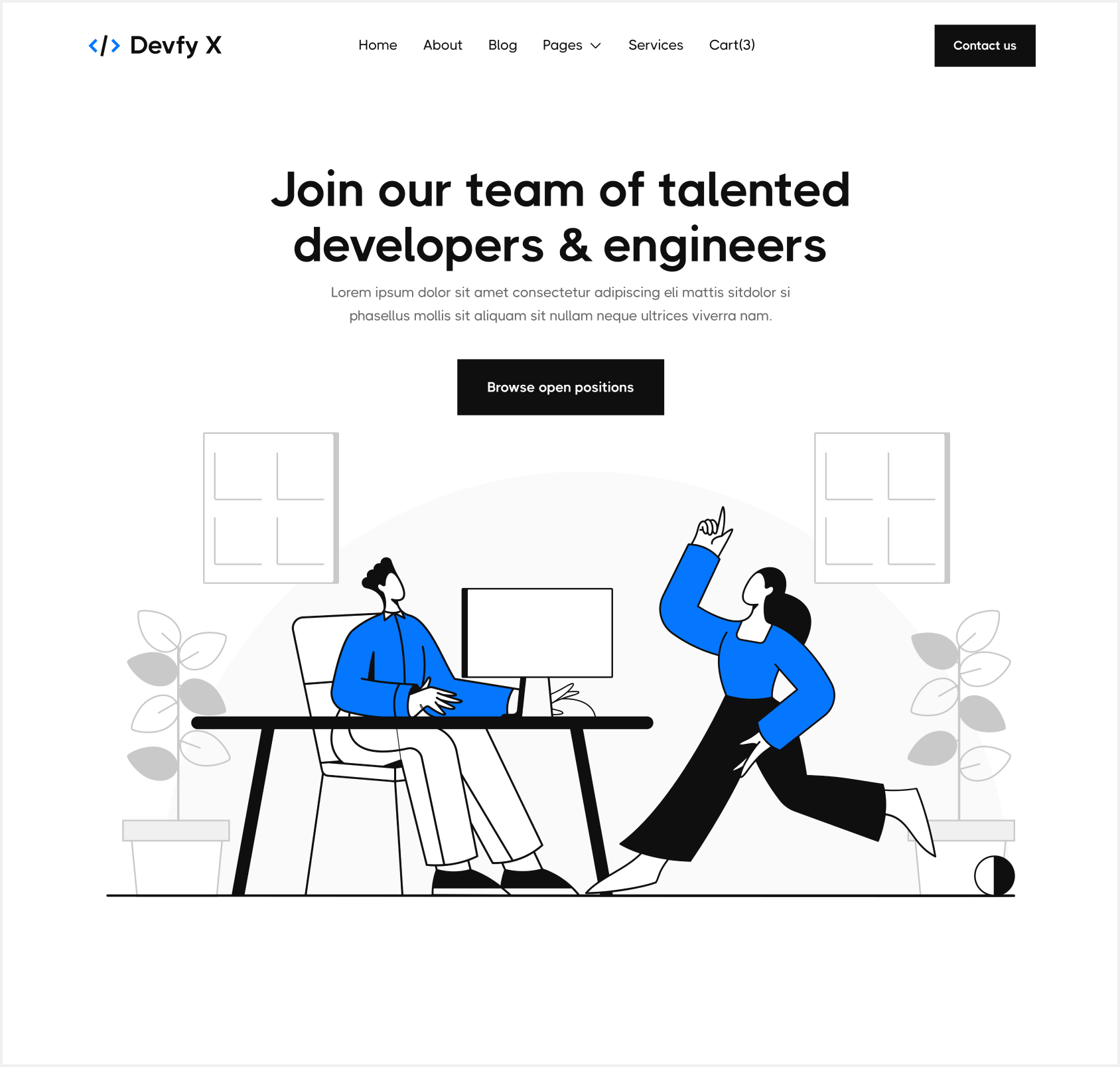 Devfy X - Career Hero Page - Development Agency Webflow Template