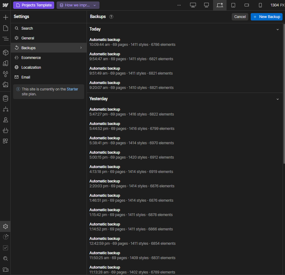 Backups - Devfy X Webflow Template
