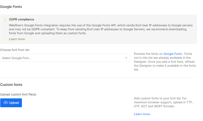 Custom Fonts - Devfy X Webflow Template