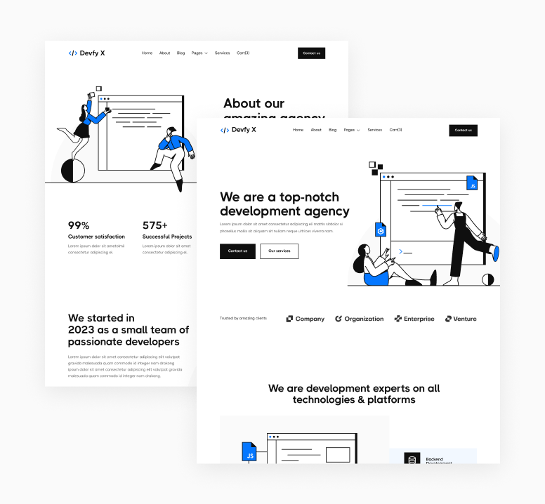 Devfy X - 23+ Pages - Home Page - Development Agency Webflow Template