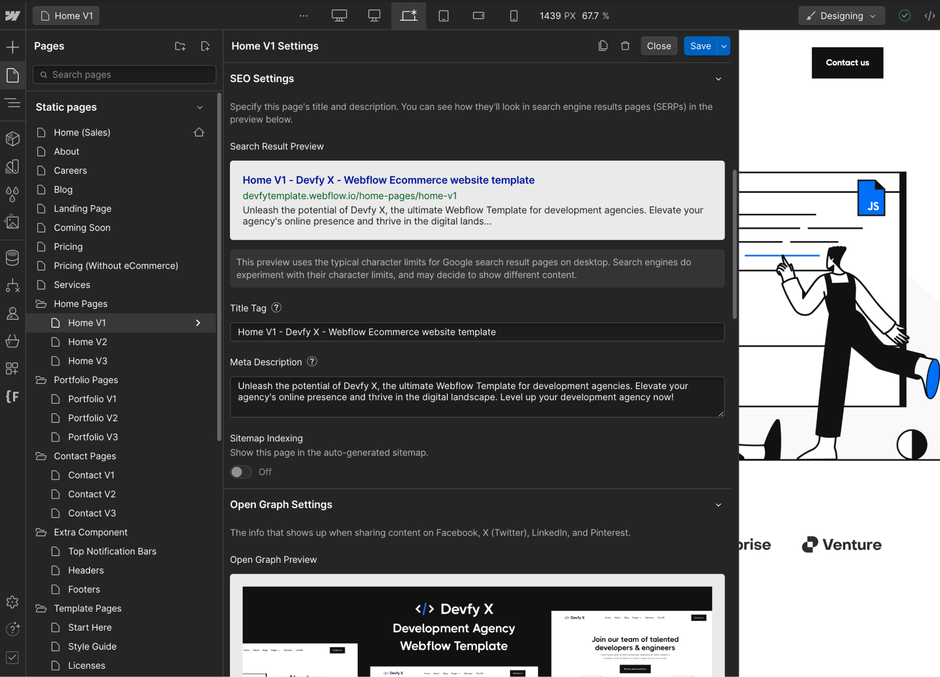 SEO - Devfy X Webflow Template