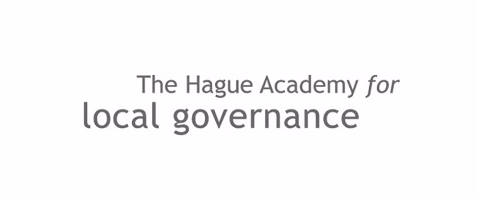 Logo van The Hague Academy for Local Governance - klant van Limestone Pictures.
