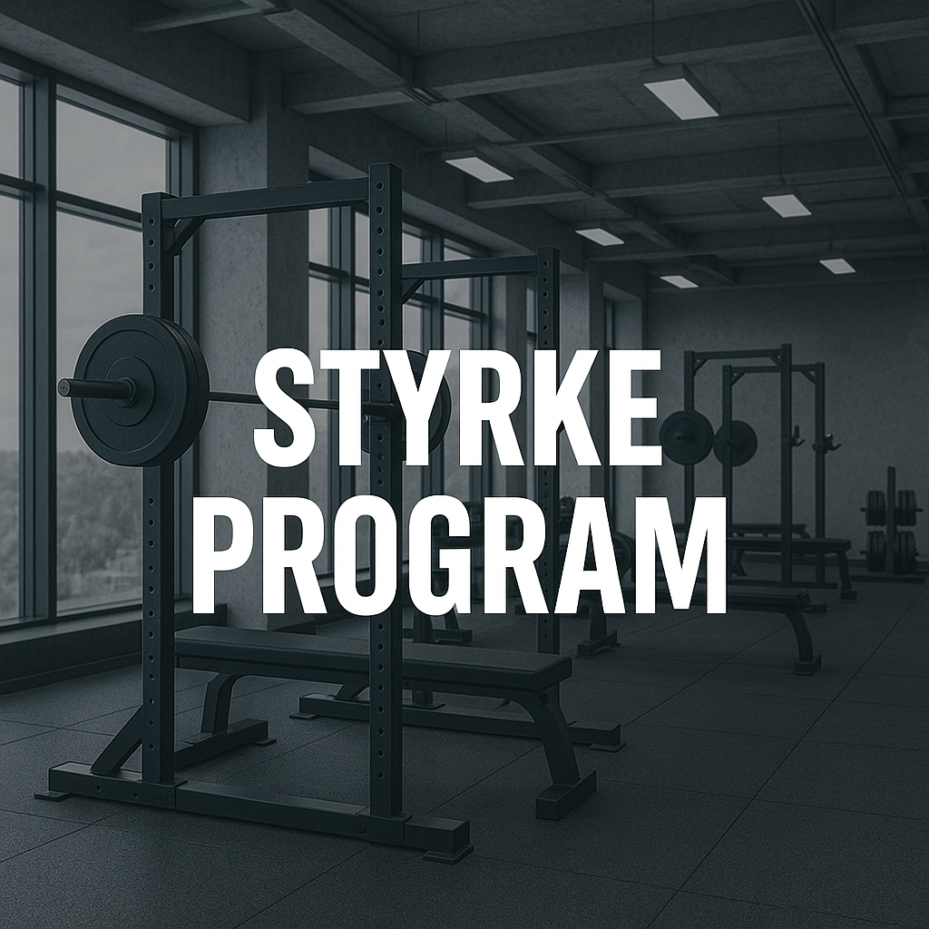 Vektløftingsbenk med stenger og vekter i et lyst treningsstudio med store vinduer.