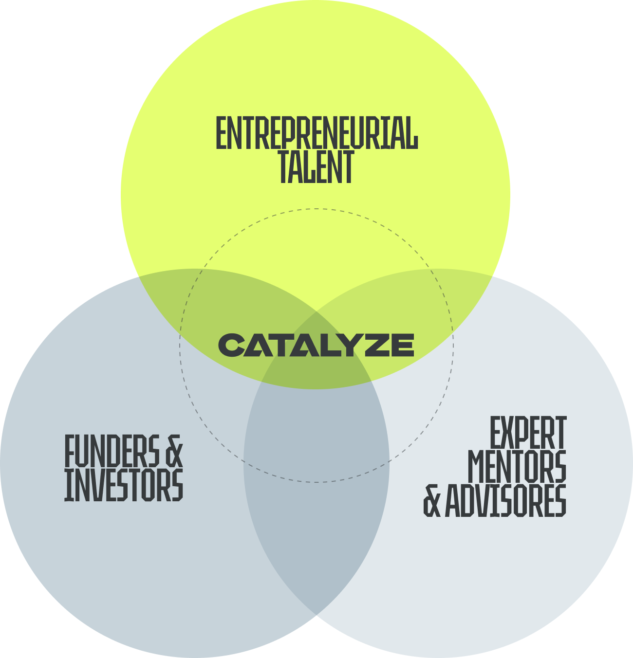 Catalyze combines entrepreneurial talent, funders & investors, and expert mentors & advisors