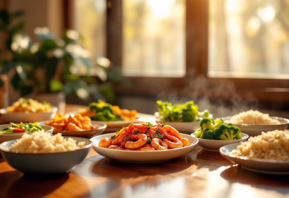 image of a main course assortment (for a chinese restaurant)